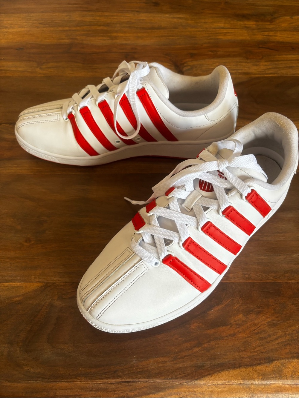 K-Swiss Classic VN Red and White Men’s Striped Sneakers